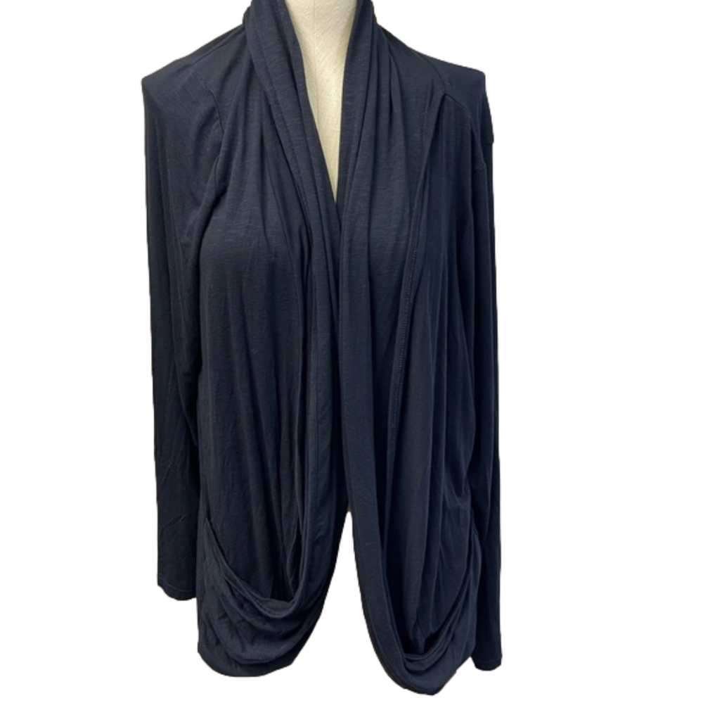 41 Hawthorn Black Jersey Open Cardigan Size 2X